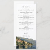 Waterverf Comomeer Italië Destination Wedding Menu (Voorkant / Achterkant)