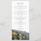 Waterverf Comomeer Italië Destination Wedding Menu (Voorkant)