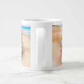 Waterverf Conch Shell op het strand Extra Grote Beker (Achterkant)