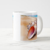 Waterverf Conch Shell op het strand Extra Grote Beker (Voorkant rechts)