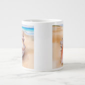 Waterverf Conch Shell op het strand Extra Grote Beker (Voorkant)