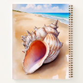 Waterverf Conch Shell op het strand Journal Notitieboek (Achterkant)