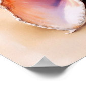 Waterverf Conch Shell op het strand Poster (Hoek)