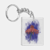 Waterverf Coneflower Sleutelhanger (Voorkant Links)