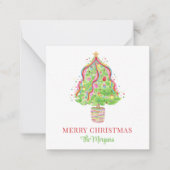 Waterverf Confetti kerstboom Notitiekaartje (Voorkant)