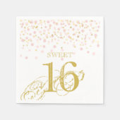 Waterverf Confetti Sweet 16 Elegant roze goud Servet (Voorkant)