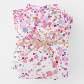 Waterverf Confetti Veelkleurige Abstract 3 Inpakpapier Vel