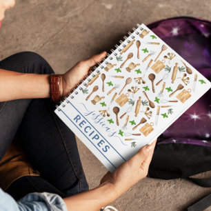 Waterverf Cookbook Ontvangt gereedschap in de bakk Notitieboek