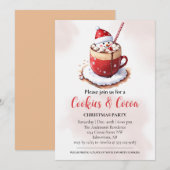 Waterverf Cookies & Cacao Kerstfeest Kaart (Voorkant / Achterkant)