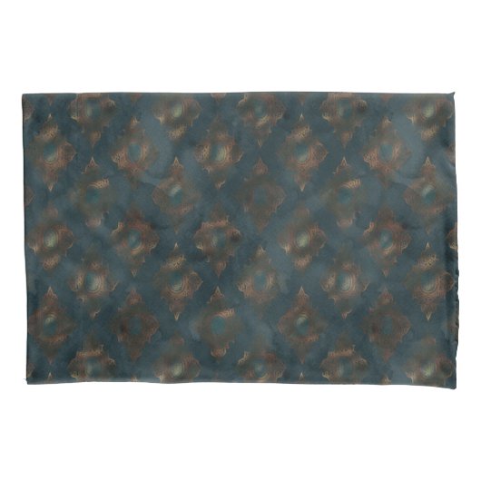Waterverf Copper Patina Damask Pattern Kussensloop (Voorkant)