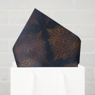 Waterverf Copper Patina Damask Pattern Tissuepapier