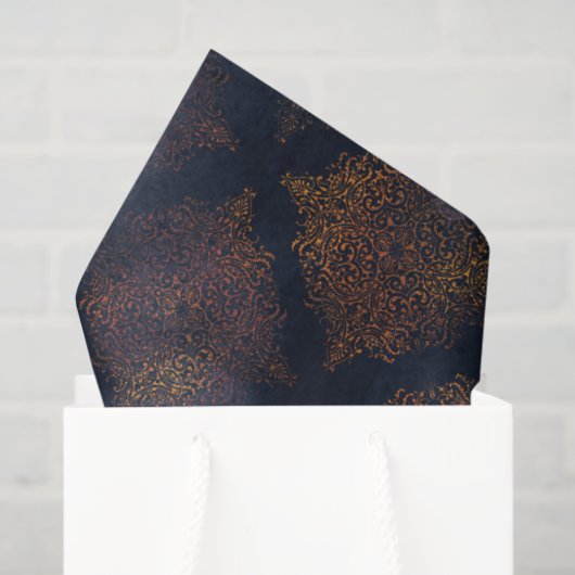 Waterverf Copper Patina Damask Pattern Tissuepapier (Cadeauzakje)