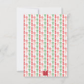 Waterverf Coquette Bow Kerstboom Personaliseren Bedankkaart (Achterkant)