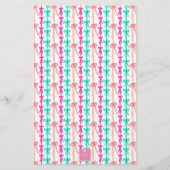 Waterverf Coquette Bow Kerstboom Personaliseren Briefpapier (Achterkant)