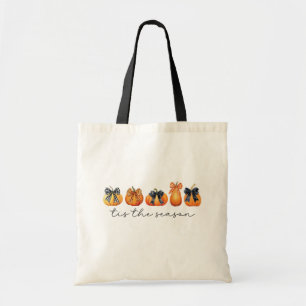 Waterverf Coquette Bow Pumpkin Herfst Thanksgiving Tote Bag
