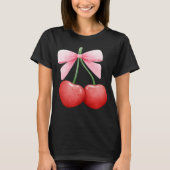 Waterverf Coquette Cherries T-shirt (Voorkant)