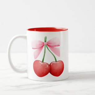 Waterverf Coquette Cherries Tweekleurige Koffiemok