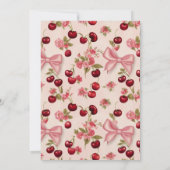 Waterverf Coquette Cherry 1e verjaardag Kaart (Achterkant)