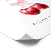 Waterverf Coquette Cherry Baby's zijn zoet Poster (Hoek)