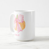 Waterverf Coquette Grandmillennial Bow Pumpkin Koffiemok (Voorkant links)