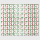 Waterverf Coquette Rood & Groen Kerstbogen Cadeaupapier (Vlak)