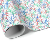 Waterverf Coral Pattern Cadeaupapier (Rol Hoek)