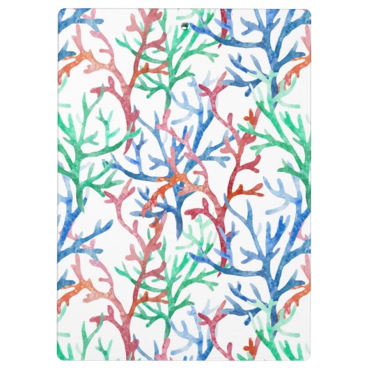 Waterverf Coral Pattern Klembord (Achterkant)