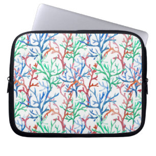 Waterverf Coral Pattern Laptop Sleeve