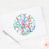 Waterverf Coral Pattern Ronde Sticker (Envelop)
