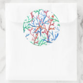 Waterverf Coral Pattern Ronde Sticker (Tas)