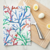 Waterverf Coral Pattern Theedoek (Quarter Fold)