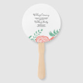 Waterverf Coral Peony Modern Wedding Handwaaier (Achterkant)