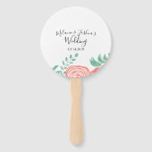 Waterverf Coral Peony Modern Wedding Handwaaier (Voorkant)