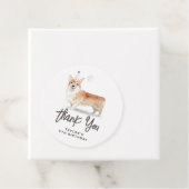 Waterverf Corgi Dog Verjaardag Dank u Bedankjes Labels (In situ)