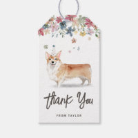 Waterverf Corgi Dog Verjaardagsfeestje Dank u