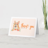 Waterverf Corgi en perzikbloemen Hondenverjaardag