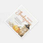 Waterverf Cornucopia Pumpkin Thanksgiving Poem Servet (Hoek)