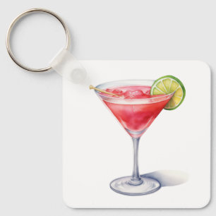 Waterverf Cosmopolitan Cocktail Drink Sleutelhanger