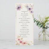 Waterverf Cosmos Flowers Trouwprogramma Kaart (Staand voorkant)