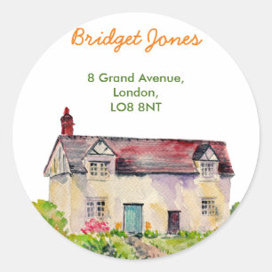 Waterverf Cottage Adres Label