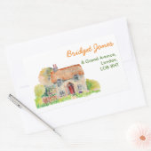Waterverf  Cottage Adres Label (Envelop)
