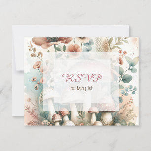  Waterverf Cottage Core Wedding RSVP Kaart