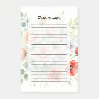 Waterverf Cottage Tuin Wilde Bloemen Boeket Post-it® Notes