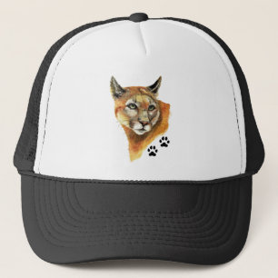 Waterverf Cougar Mountain Lion Wildlife Animal Trucker Pet
