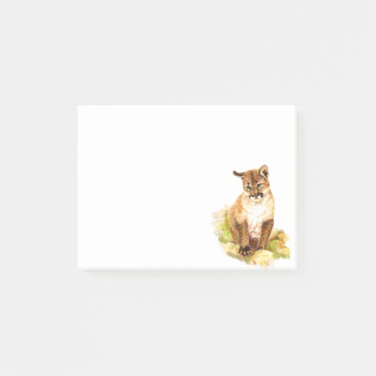 Waterverf Cougar, Puma, bergleeuwenkuiken Post-it® Notes (Voorkant)