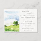 Waterverf Countryside Hills Wedding Reception Informatiekaartje (Voorkant)