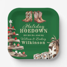 Waterverf Cowboylaarzen Holiday Hoedown Kerstmis