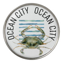 Waterverf Crab Beach Coastal Golfbal Marke