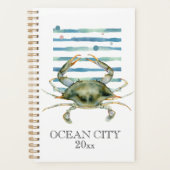 Waterverf CRAB Beach Coastal OCEAN CITY Planner (Voorkant)