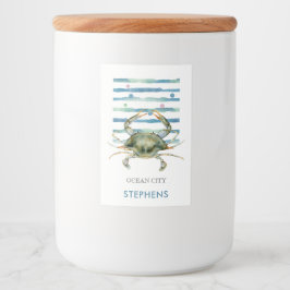 Waterverf Crab Beach House Ocean City Etiket